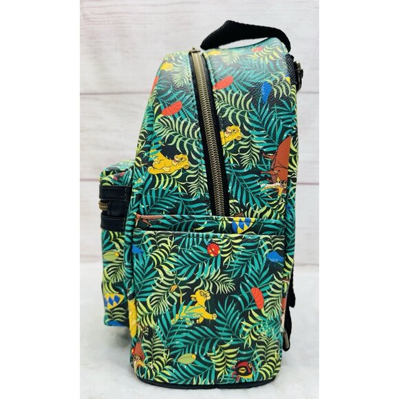 Loungefly Disney Lion King Simba Pumba Timon Green Jungle Bugs Mini Backpack NEW main image 3